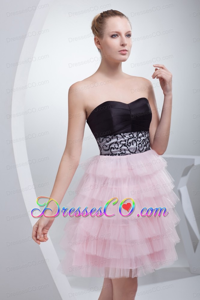 Beading And Ruffled Layers Mini-length Prom Dress
