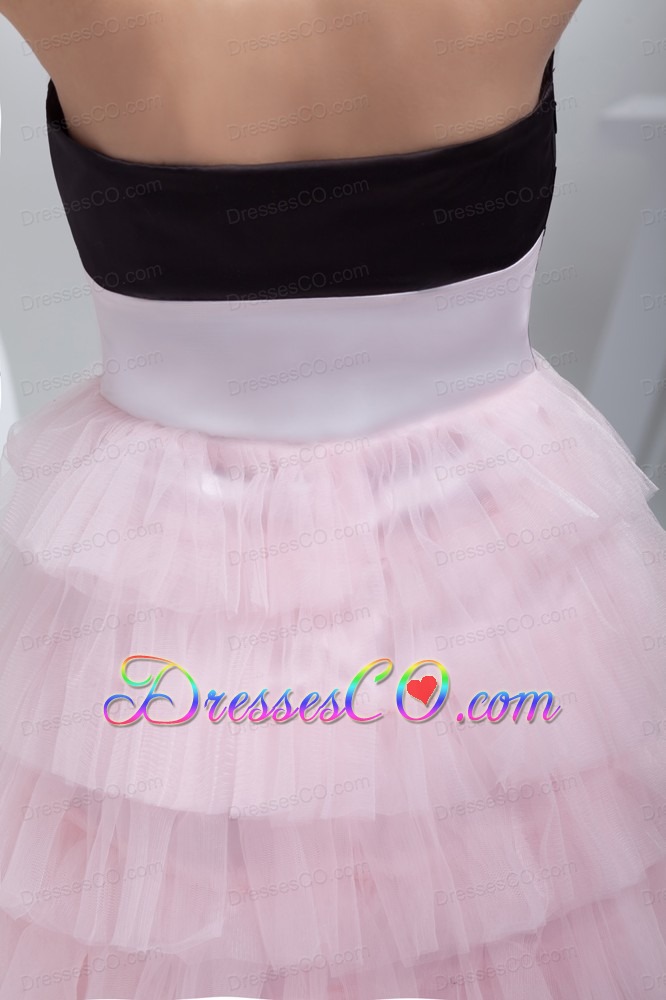 Beading And Ruffled Layers Mini-length Prom Dress