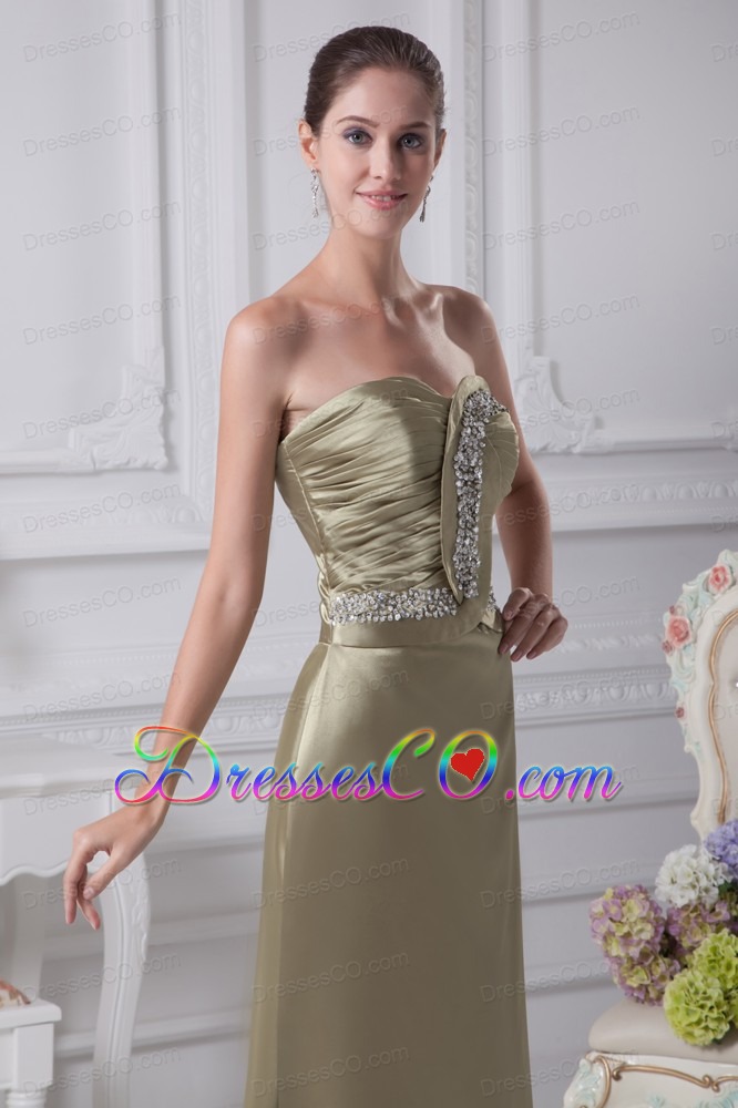 Olive Green Beading Prom Dress