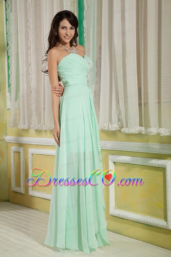 Lovely Apple Green Empire Prom Dress High-low Chiffon Beading