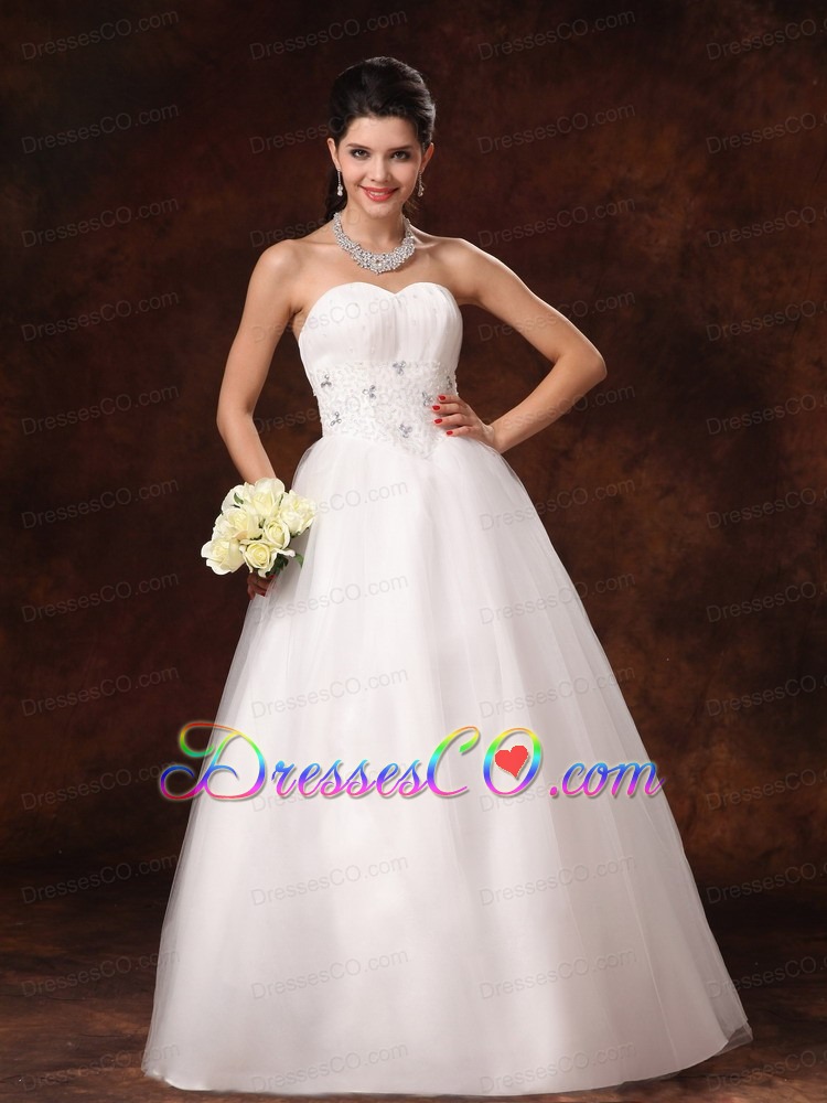 Beaded New Arrival A-Line Church Wedding Dress With Lace Up