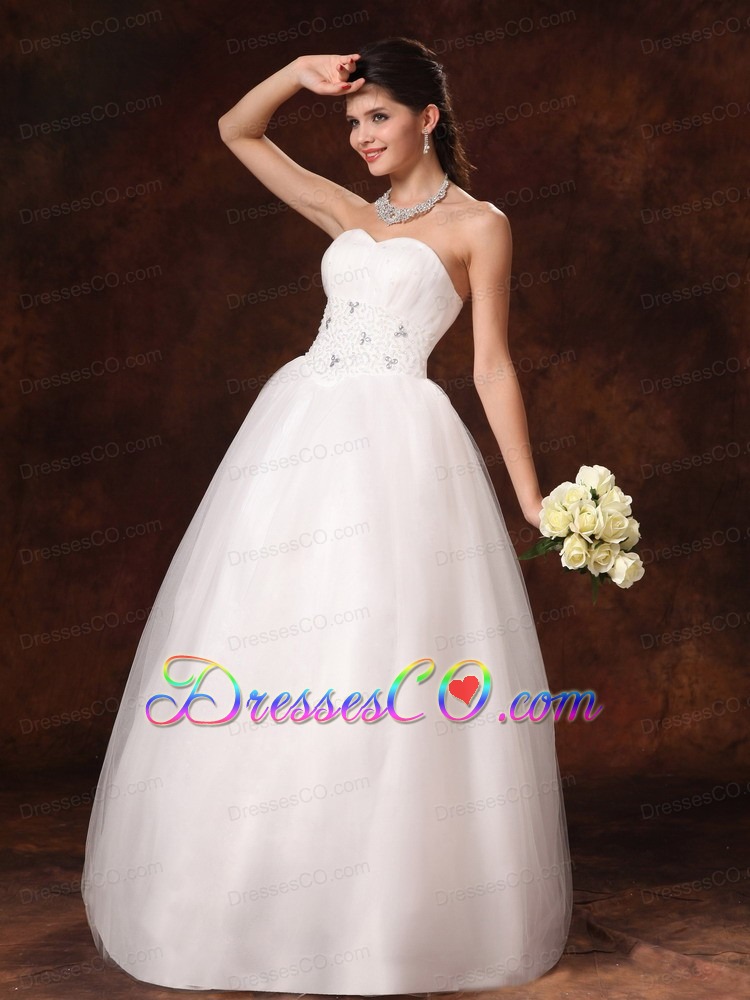 Beaded New Arrival A-Line Church Wedding Dress With Lace Up