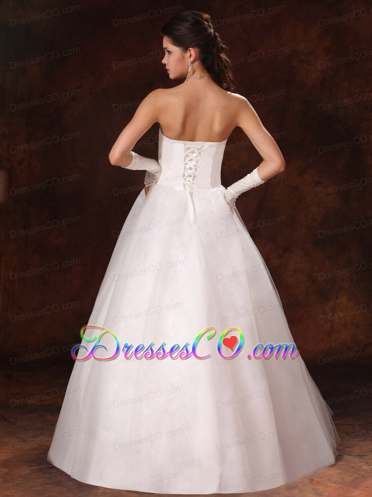 New Styles Beaded Strapless A-line Long Customize Wedding Dress