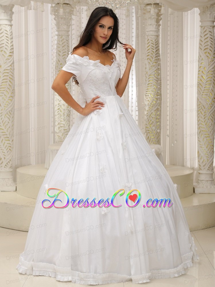 Ball Gown and Off The Shoulder Wedding Dress Appliques Customize For Church