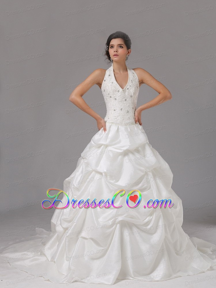 Custom Made Halter Lace Bodice and Pick-ups For Wedding Dress