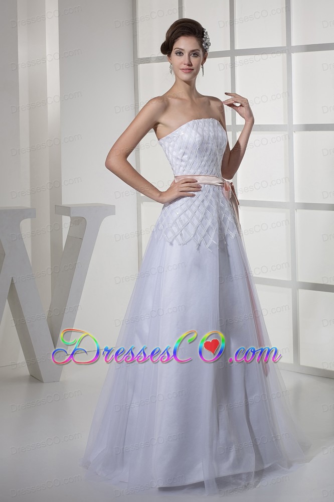Brand New Strapless Sash A-line / Princess Wedding Dress