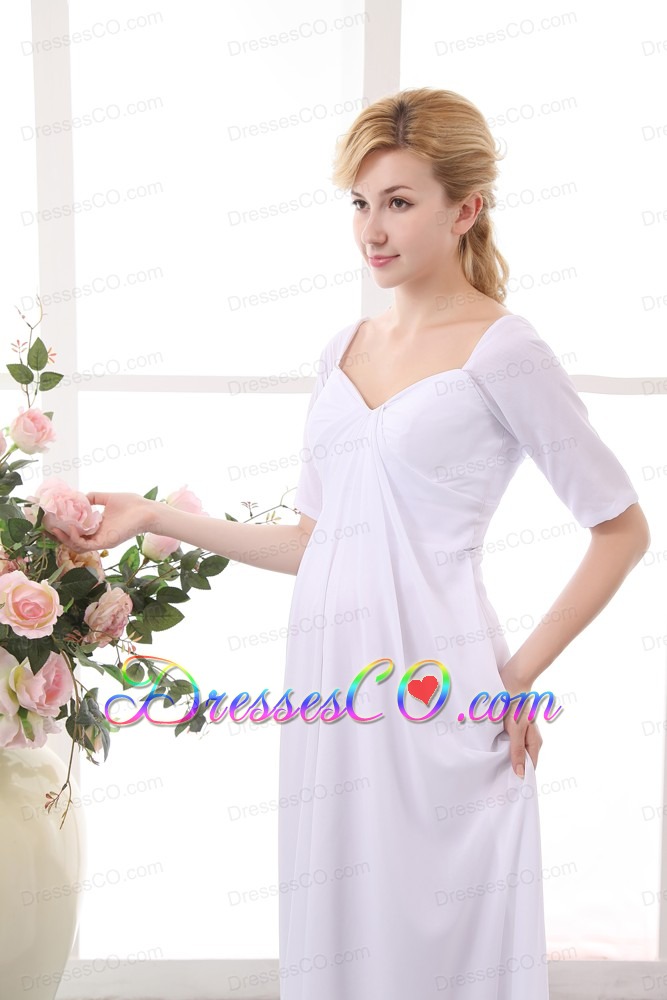 Simple Empire V-neck Court Train Chiffon Ruched Maternity Dress
