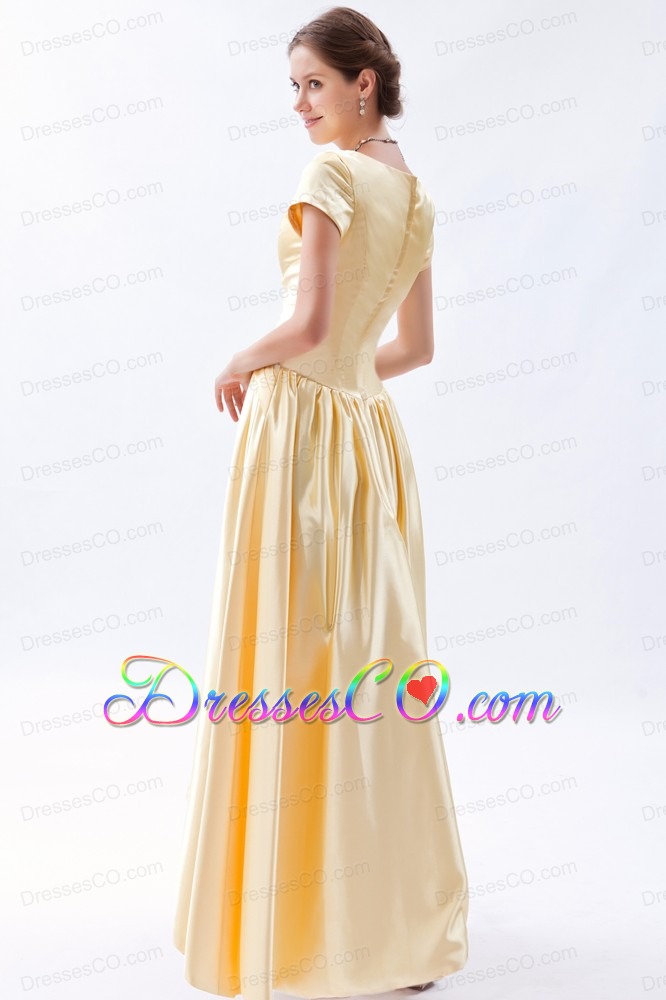 Yellow Column / Sheath Scoop Prom Dress Taffeta Long