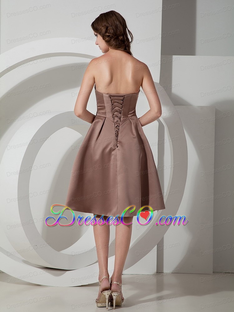 Customize Baby Pink Empire Strapless Prom Dress Asymmetrical Chiffon