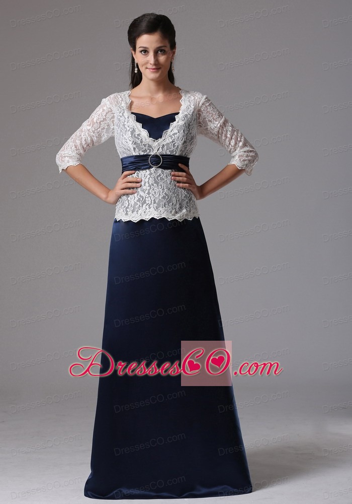 Wholesale Column V-neck Mother Of The Bride Dress With Long Sleeves and Lace