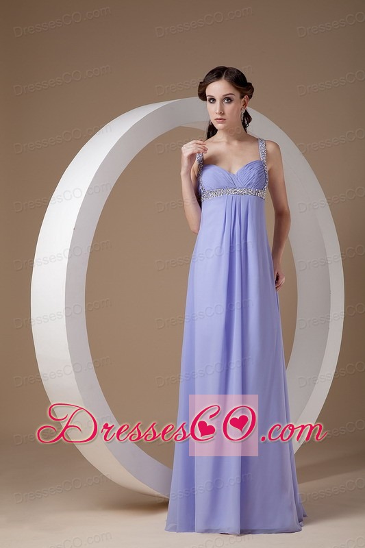 Pretty Lilac Mother Of The Bride Dress Empire Straps Chiffon Beading Long