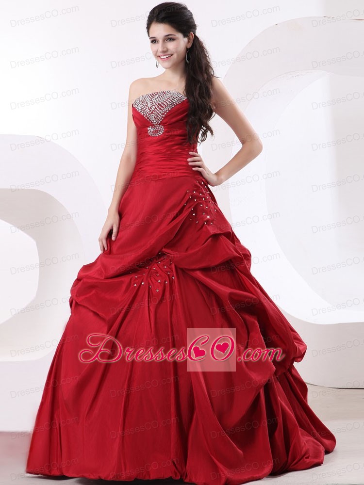 Strapless A-line and Beading For Custom Made Quinceanera Dress