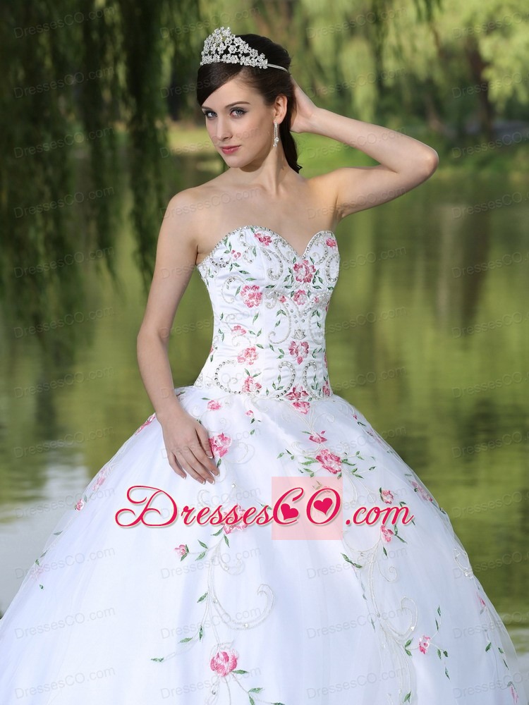 Organza Quinceanera Dress For Sweet 16 With Appliques Decorate