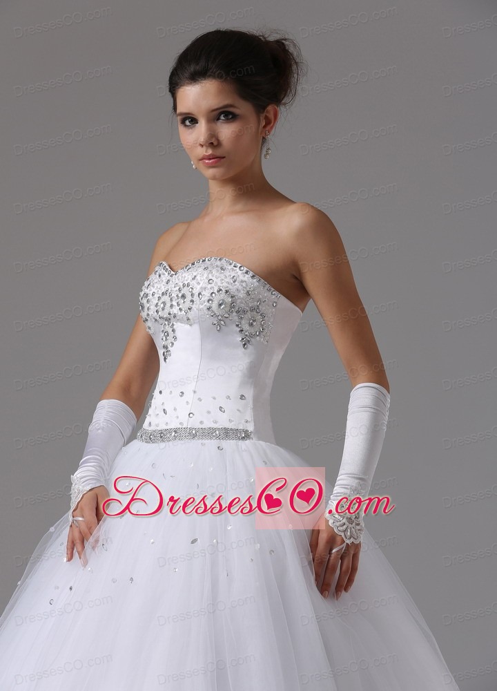 Ball Gown Beaded Decorate Bust For Modest Wedding