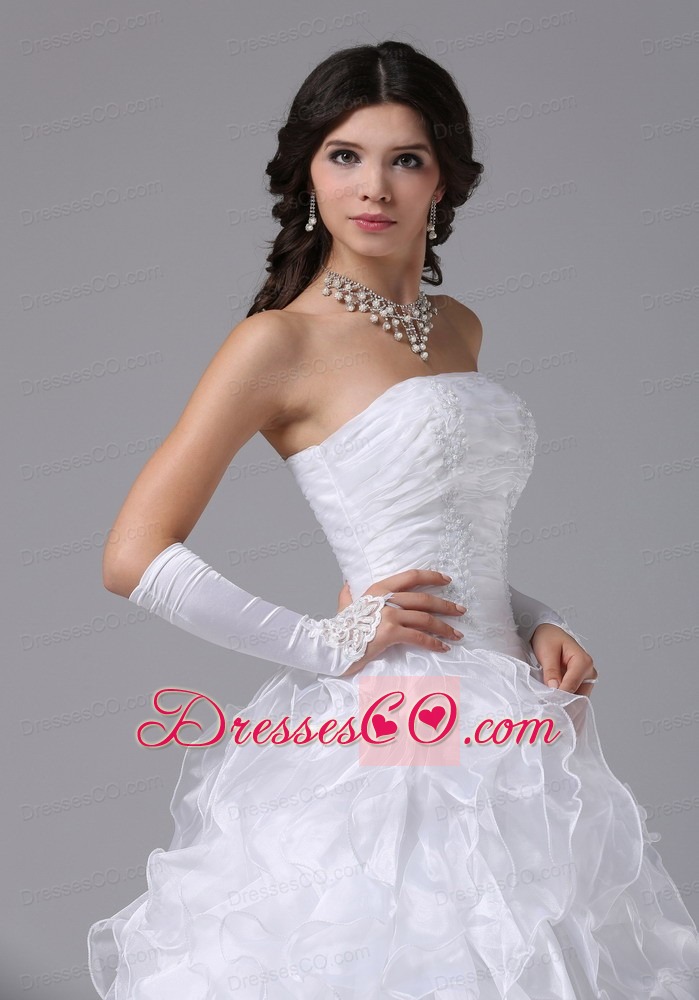 Ball Gown Wedding Dress With Ruffles And Strapless Long