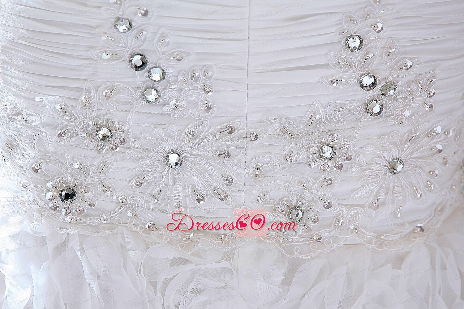 Gorgeous Mermaid Strapless Court Train Special Fabric Beading and Appliques Wedding Dress