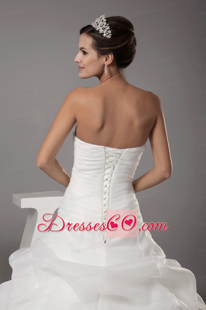 Pick-ups A-line / Princess Wedding Dress With Corset up Back
