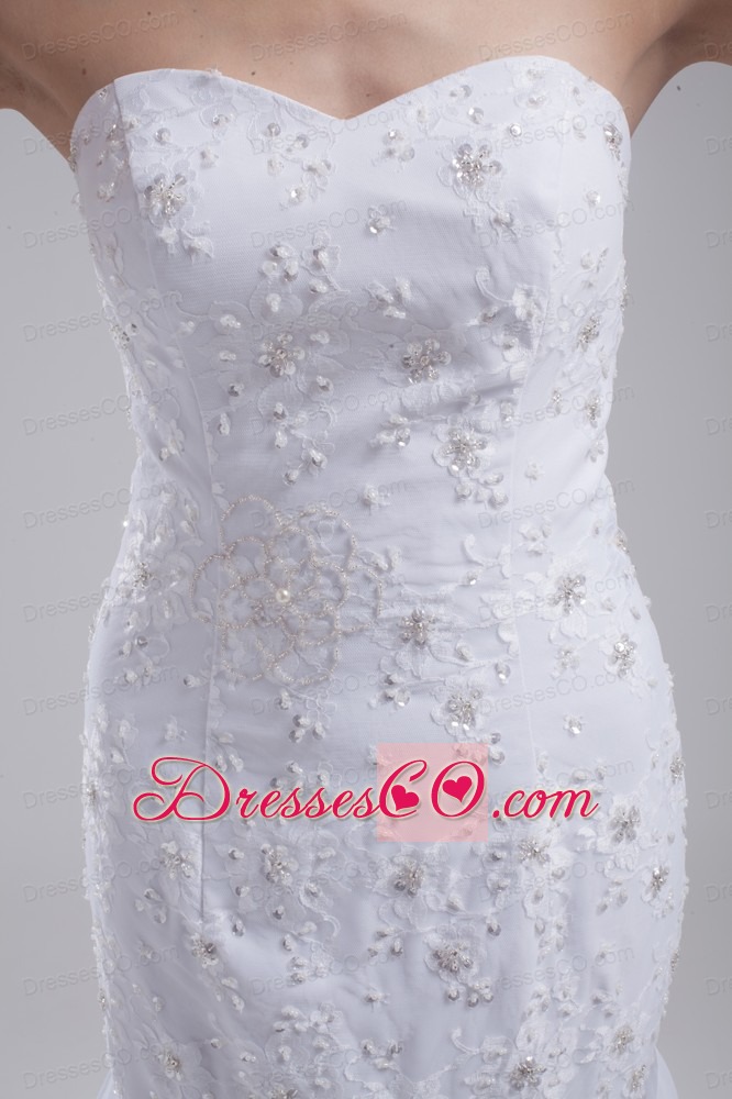 Mermaid Embroidery Ruffles Wedding Dress
