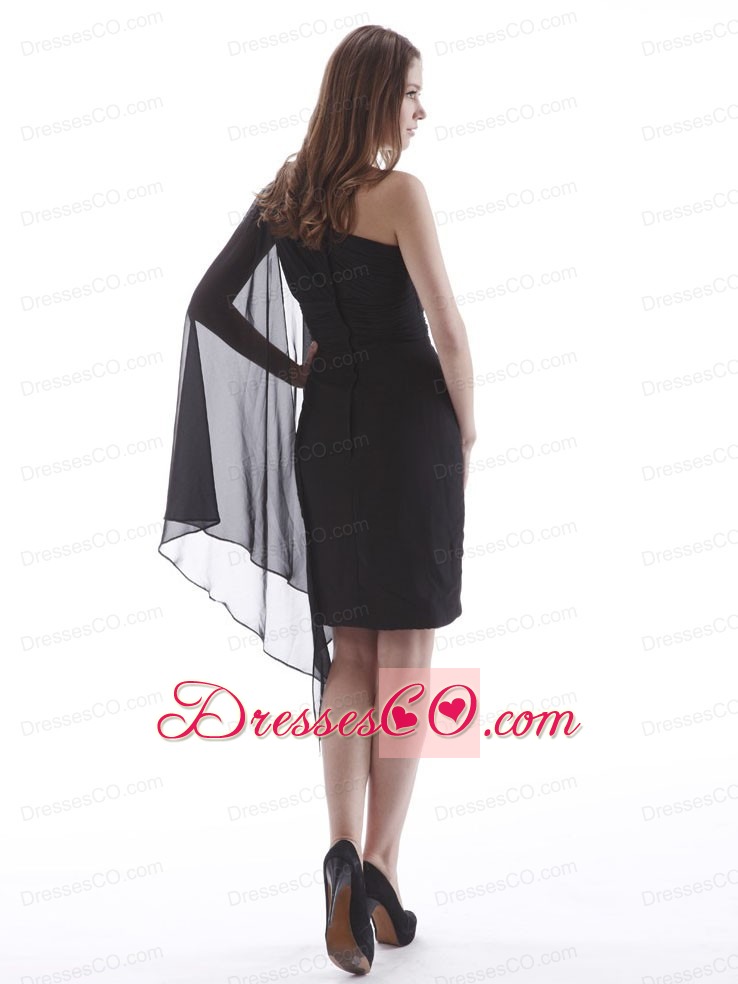 Black One Shoulder Prom / Cocktail Dress Knee-length