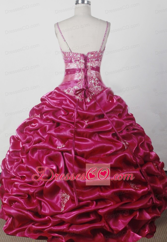 Embroidery With Beading Decorate Bodice Gorgeous Ball Gown Little Girl Pageant Dress Spaghetti Straps Long