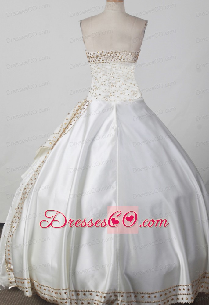 Lace With Beading Decorate Bodice Sweet Ball Gown Little Girl Pageant Dress Strapless Long