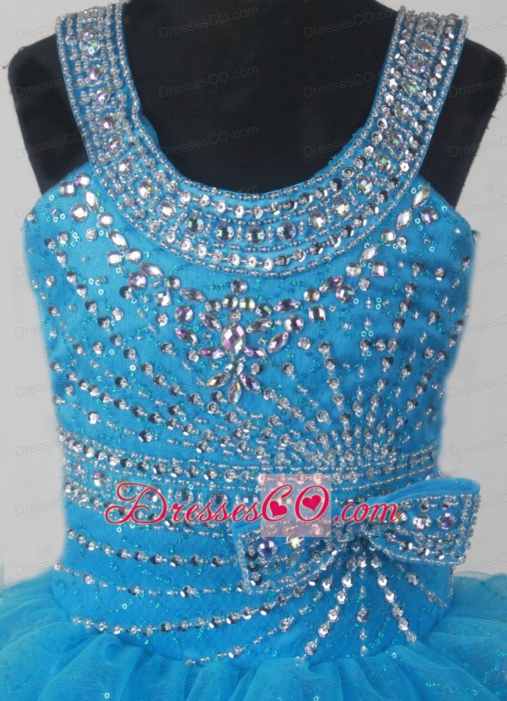 Gorgeous Beading Pick-ups Little Girl Pageant Dress Ball Gown Scoop Long