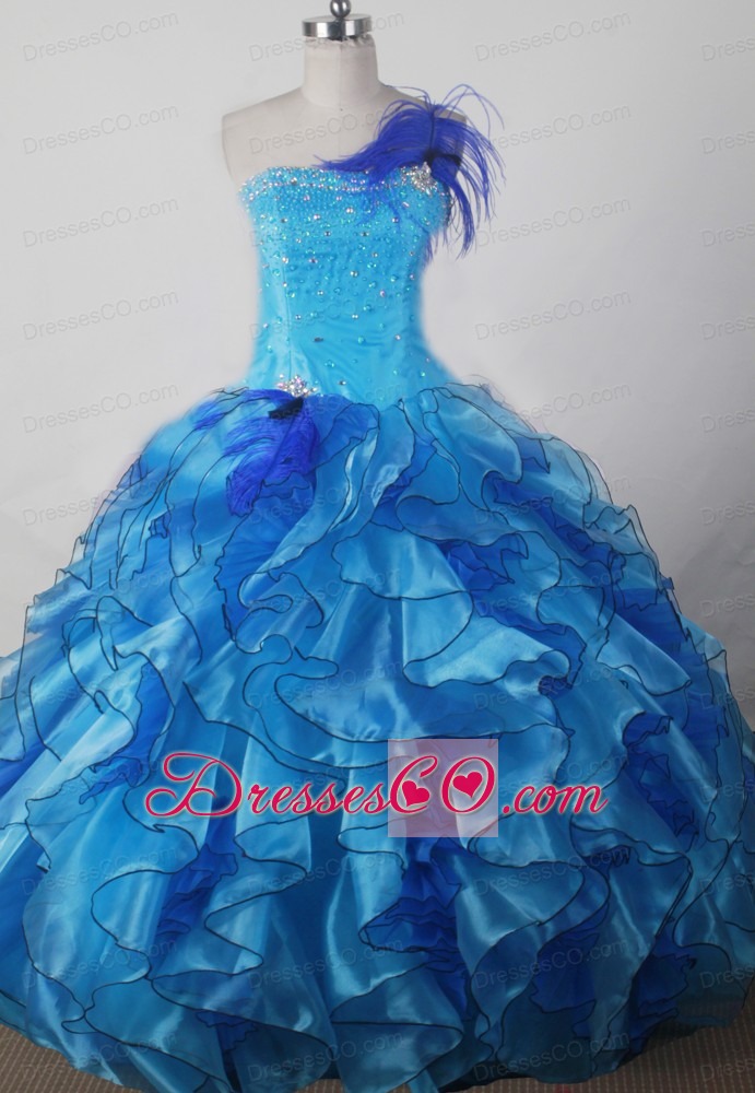 Exquisite Beading And Ruffles Decorate Bodice Ball Gown Little Girl Pageant Dress Strapless Long