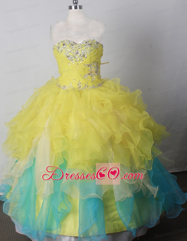 Brand New Beading Ball Gown Little Girl Pageant Dress Long