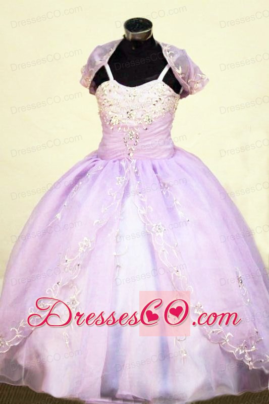 Beading Straps Long Lilac Ball Gown Brand New Little Girl Pageant Dresses