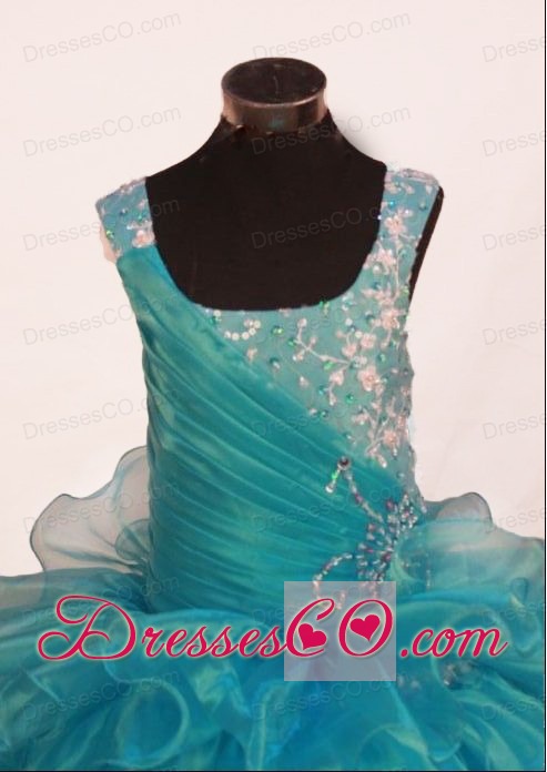 Luxurious Ball Gown Scoop Long Beading Little Girl Pageant Dresses
