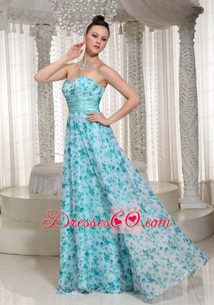 Empire Printing Prom Dress For Formal With Long