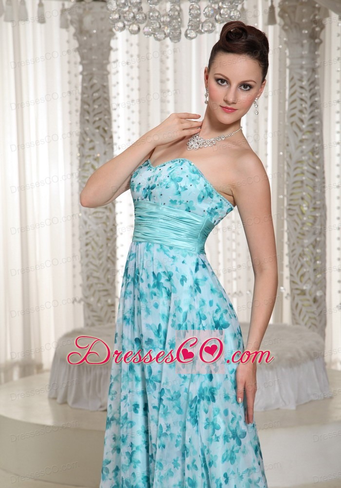 Empire Printing Prom Dress For Formal With Long