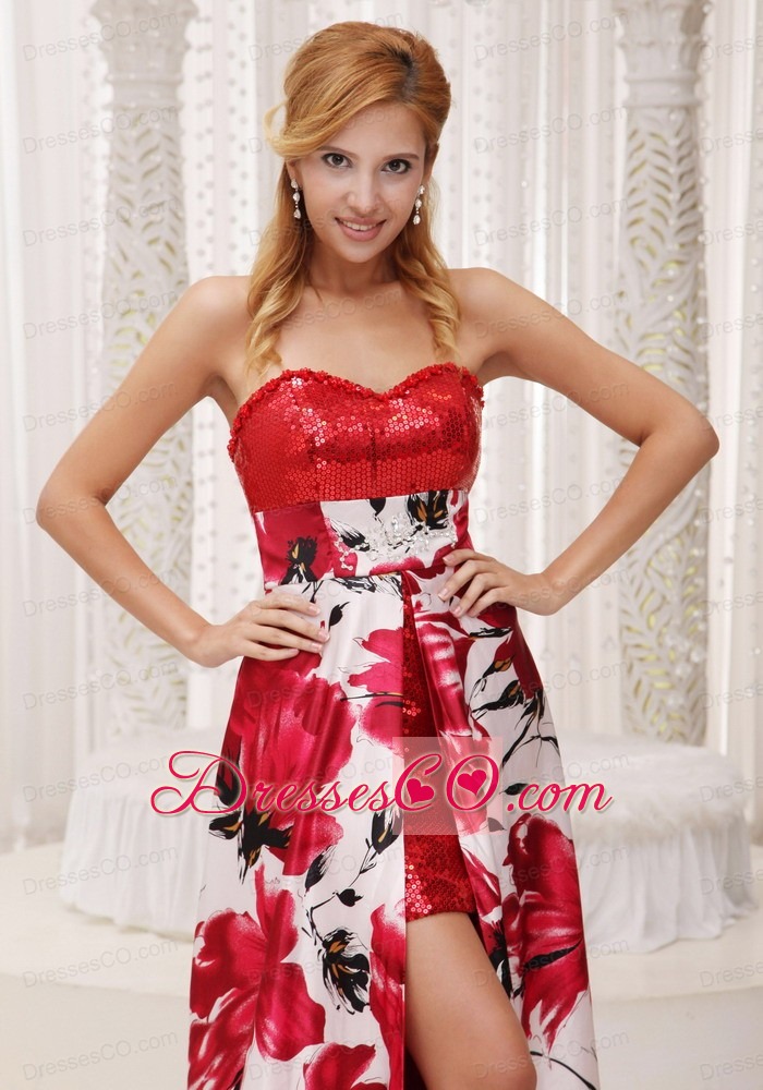 Sequin and Printing Prom / Homecoming Dress For Formal Evening Neckline