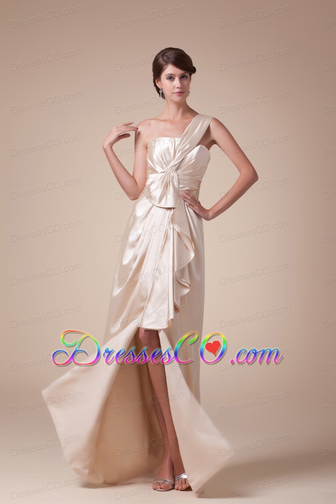Hottest One Shoulder High Slit Column Long Prom Dress