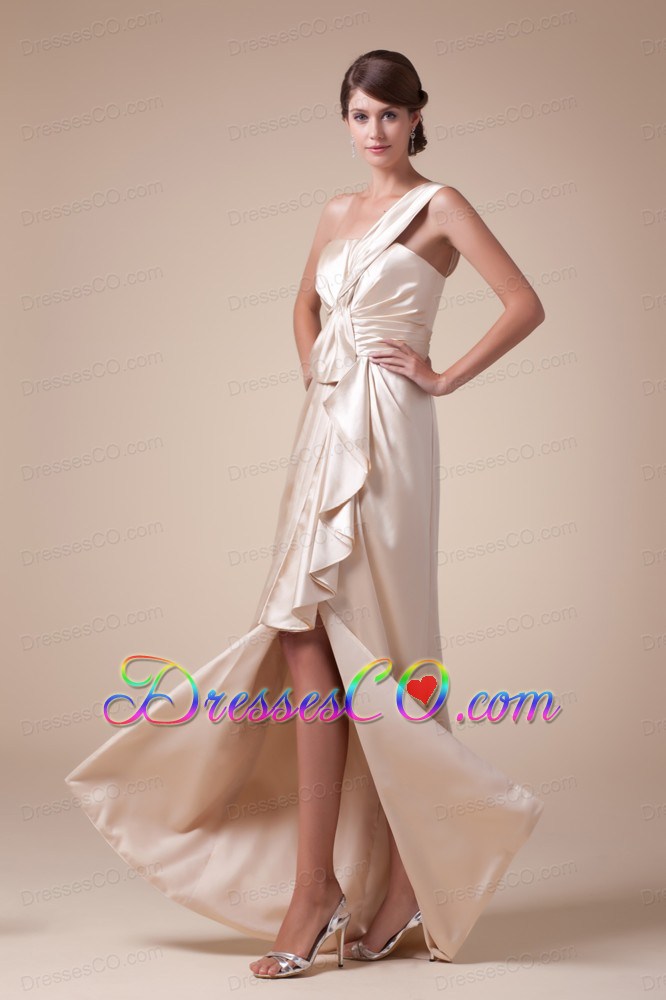 Hottest One Shoulder High Slit Column Long Prom Dress