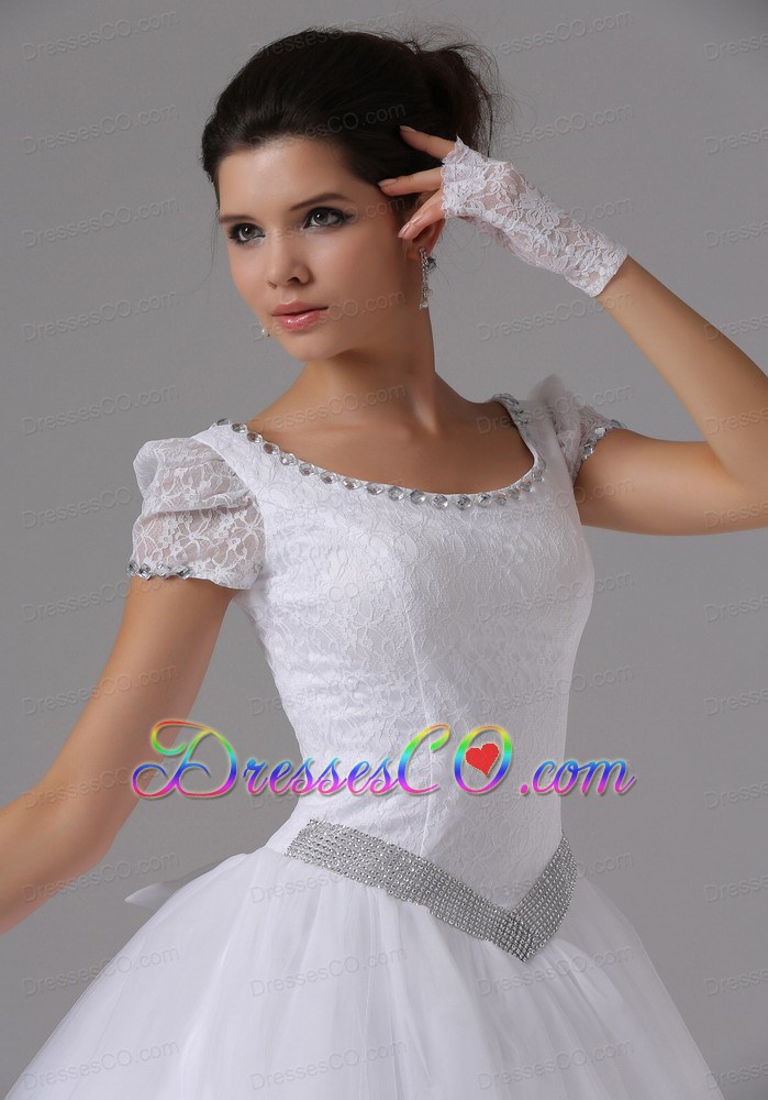 Scoop For Wedding Dress Short Sleeves Ball Gown Lace