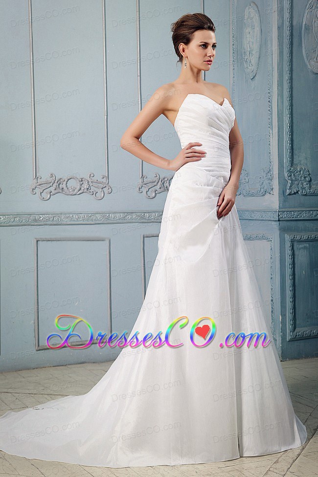 Princess Appliques and Ruching Wedding Dress With Taffeta In 2013