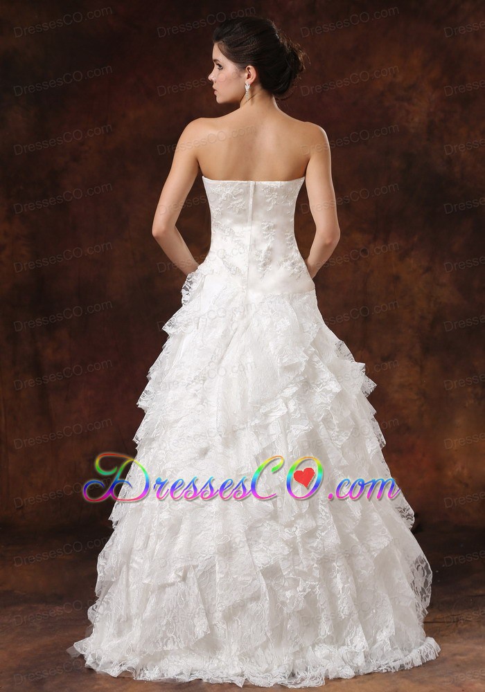 Ruffles Embroidery Decorate Bodice For Wedding Dress Custom Made