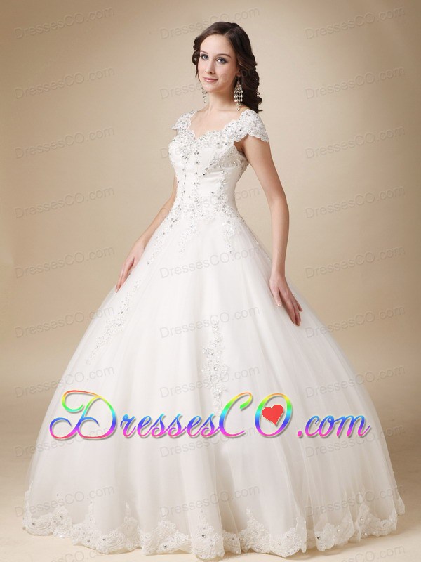 Unique Ball Gown Long Organza And Satin Beading Wedding Dress