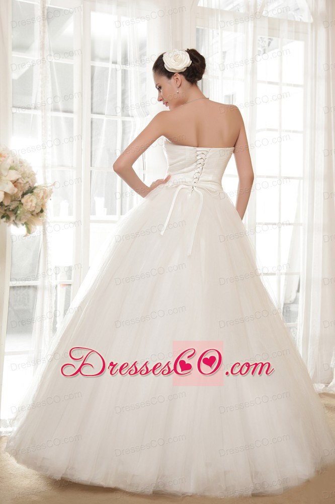 Brand New Ball Gown Strapless Long Tulle Appliques Wedding Dress
