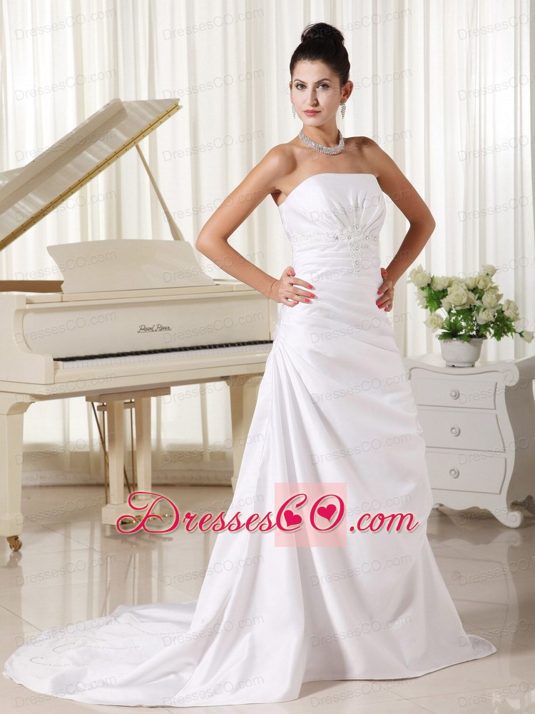 Appliques Strapless Custom Made Column Strapless Ivory Skirt For Wedding Dress
