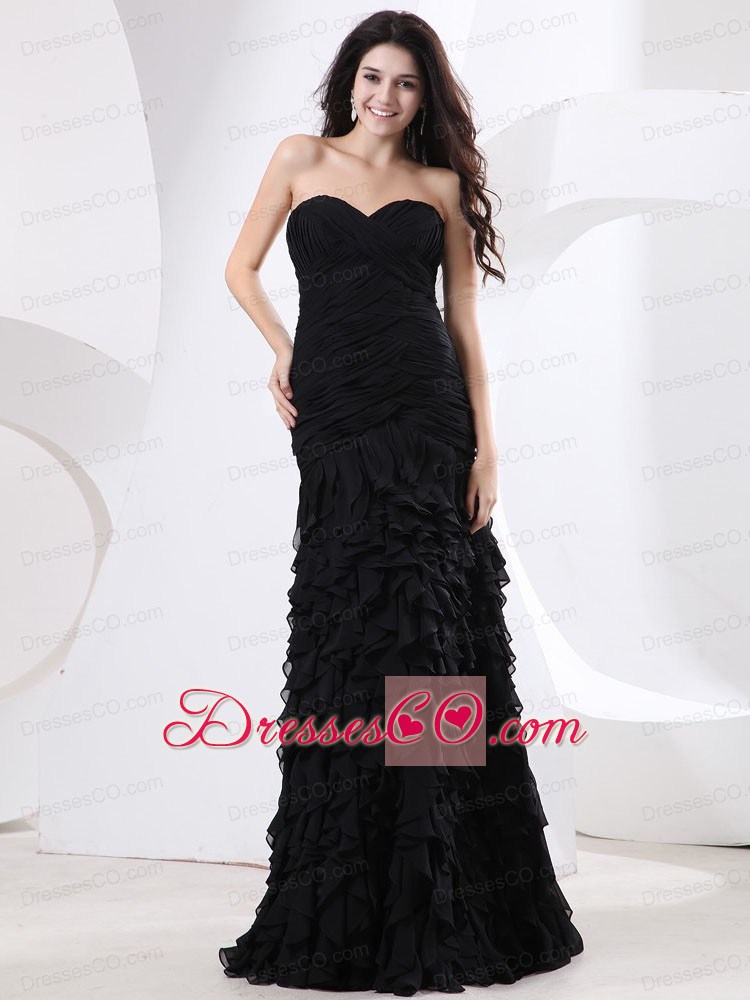 Prom Dress With Ruched Bodice and Ruffles