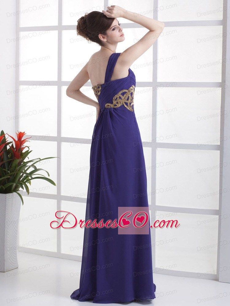 One Shoulder For Prom Dress With Beading Ruching And Long