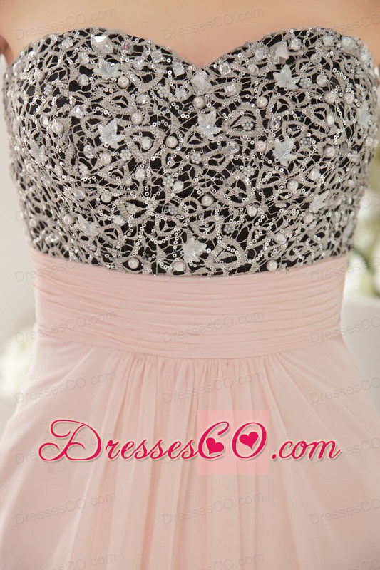 Pink Empire Long Chiffon Beading Prom / Evening Dress