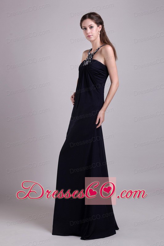 Black Empire Long Chiffon Beading Prom / Evening Dress