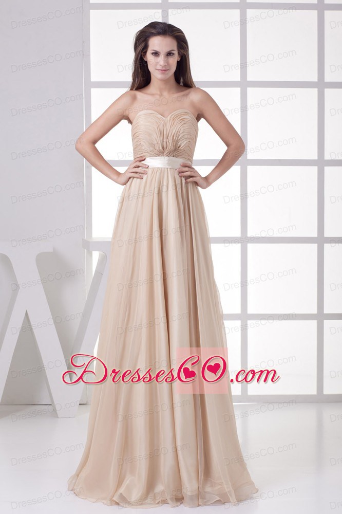 Most Popular Ruched Empire Long Prom Dress
