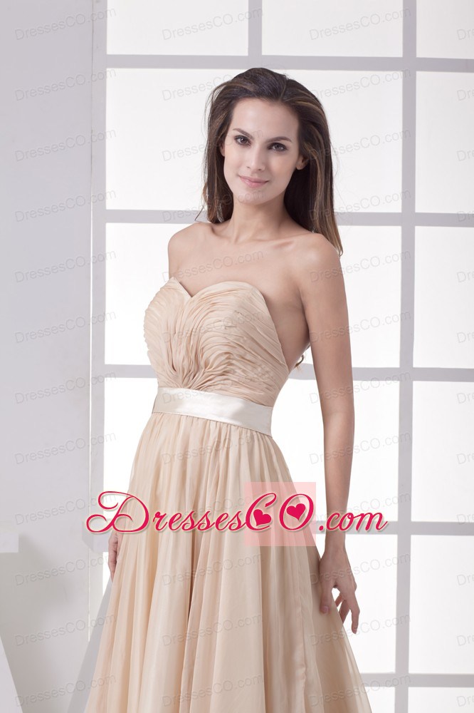 Most Popular Ruched Empire Long Prom Dress