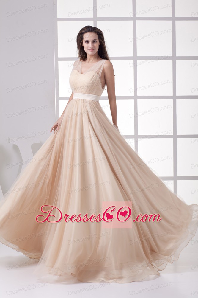Romantic Princess V-neck Long Prom Dress For 2013