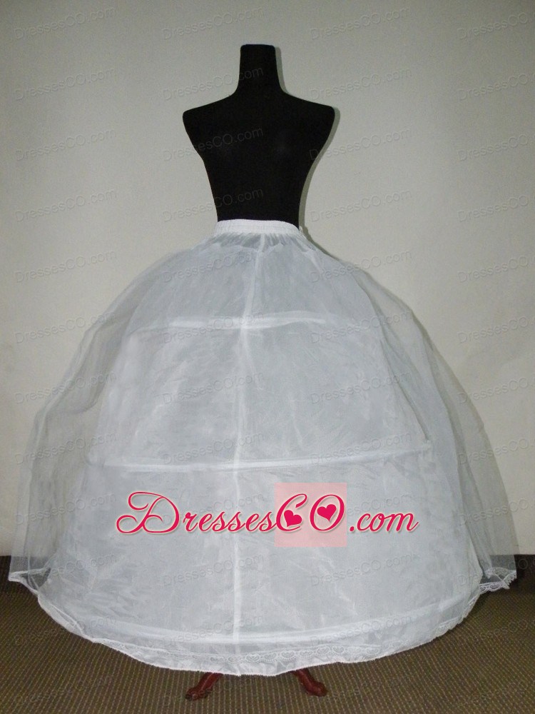 White Tulle And Organza Long Petticoat For Ball Gowns