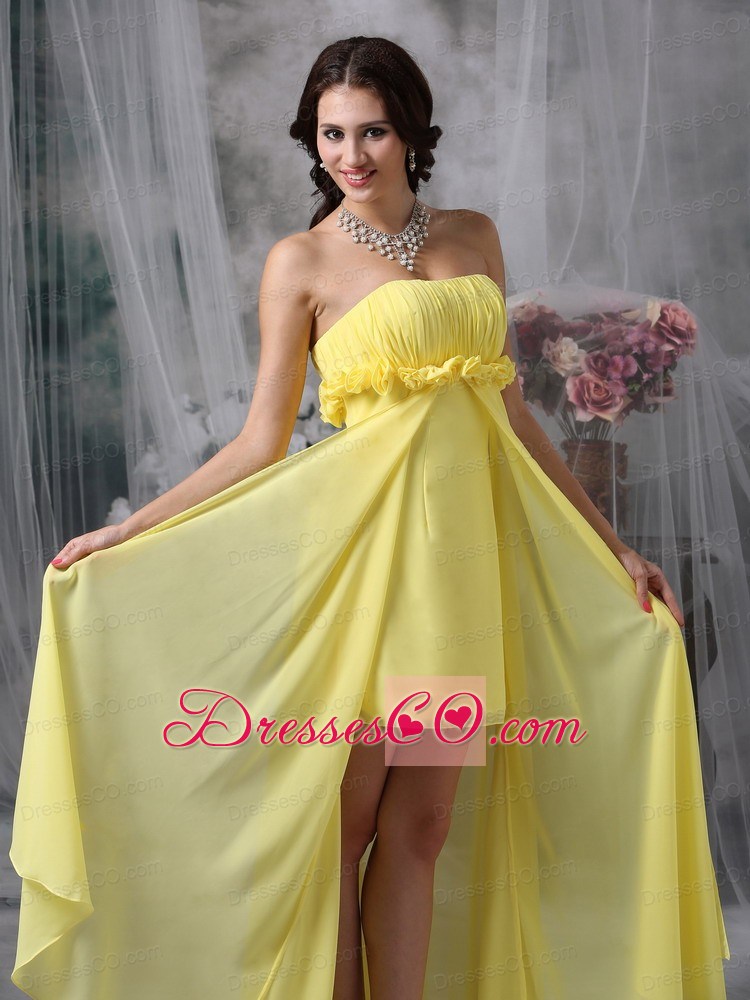 Lovely Yellow Column / Sheath High-low Prom Dress